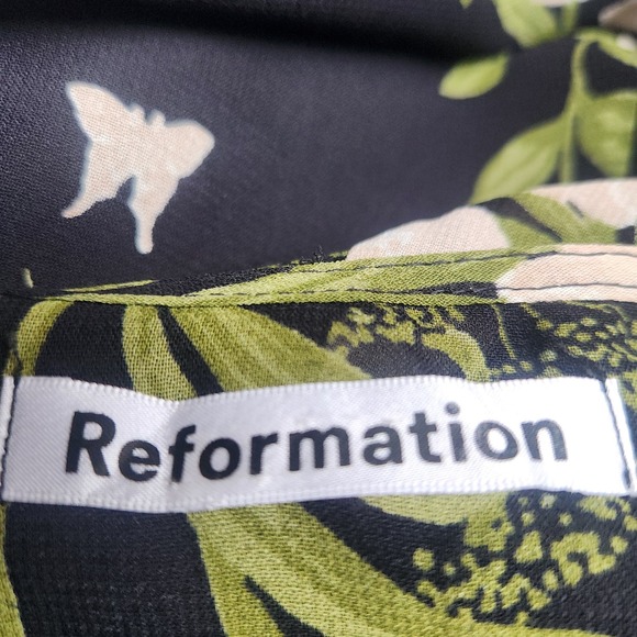 Reformation Dress Wrap Black Floral Susanna ‎ Anastasia Long Sleeve Size S - Picture 5 of 8